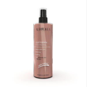 Glitterain zelta mirdzošs ķermeņa aerosols (monoi un milk aromāts) – 150 ml | SOL21 Chogan